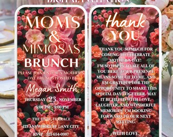 Boho Floral Muttertag Brunch-Einladung: Animierter Veranstaltungsplan (Digitaler Download)