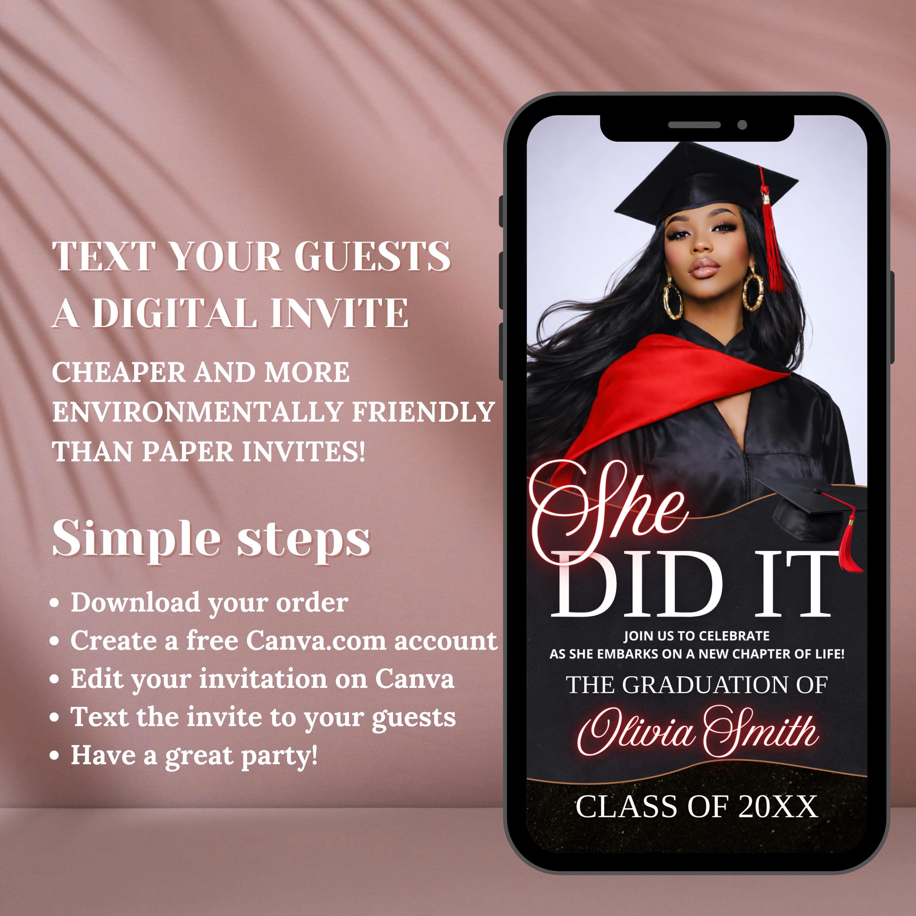 Digital Graduation Invitation Template|class of 2026 Party Invite ...