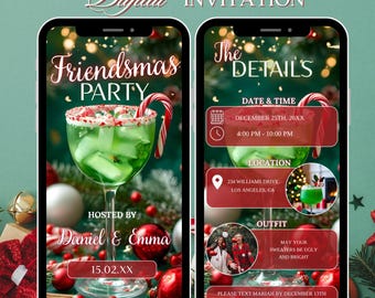 Animated Friendsmas Party Invitation: Editable Digital Video Invite (MP4 Downloadable Template)