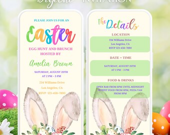 Editable Easter Egg Hunt Invitation: Animated Spring Party Evite (Digital)