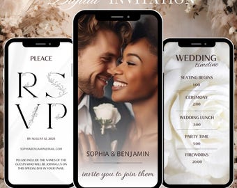 Animated Wedding Invitation, DIY Template Design, Wedding Video Invitation, Wedding RSVP Invite, Premade Digital Wedding Electronic Invite