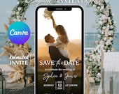 Animated Photo Save the Date Template: Editable Wedding Invitation (Canva, Digital Download, MP4/PNG/JPEG/PDF Format)