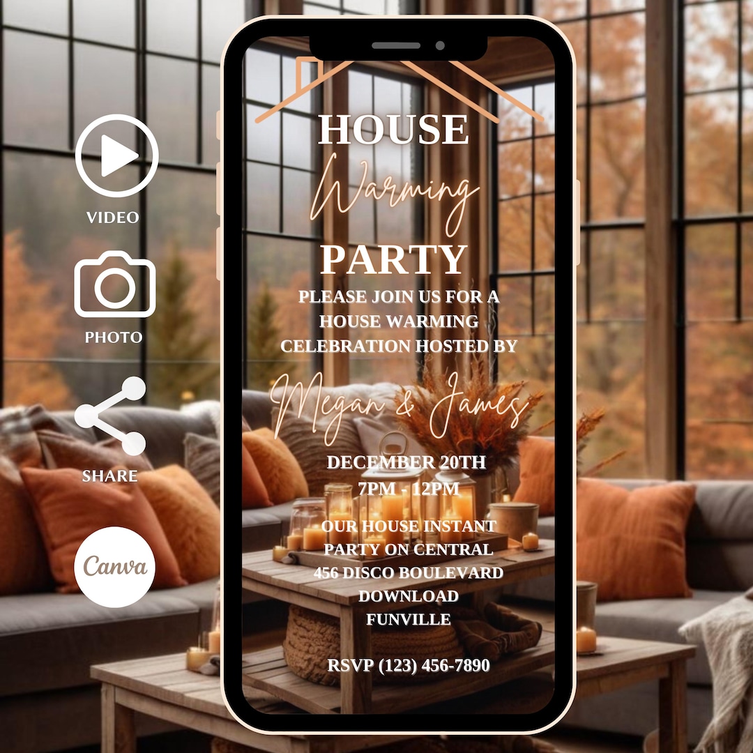 Digital Housewarming Party Invite: Editable New Home Evite Template - Etsy