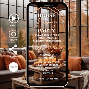 Digital Housewarming Party Invite, New Home Celebration, House Warming Invitation, Welcome Home Editable Template, New Apartment Evite