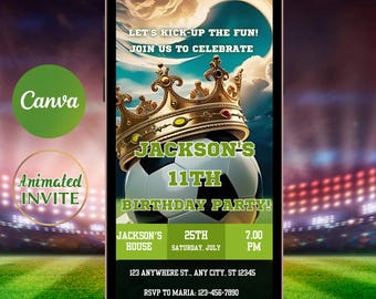 Editable Soccer Birthday Invitation Template (Digital Download)