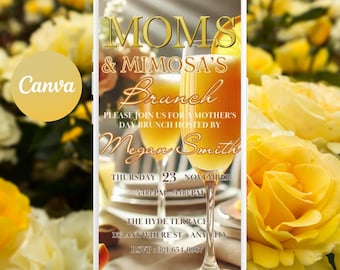 Animowane zaproszenie na brunch z okazji Dnia Matki: Motyw Mimosa (do pobrania cyfrowego)