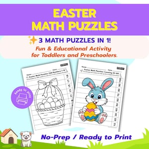 Easter Math Puzzles | Skip Counting, Odd/Even Numbers (PDF)