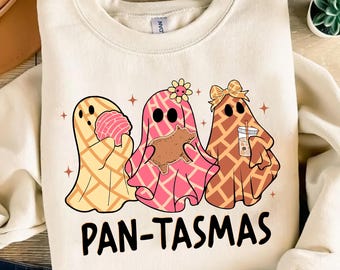 Pan-Tasmas Geist PNG, niedliches Pan Dulce Conchas Sublimationsdesign, mexikanisches Halloween-Geist Clipart, lustige Pantasmas digitaler Download