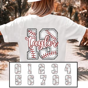 Número de camiseta de béisbol PNG, camiseta deportiva con nombre personalizado, clipart de número de jugador de equipo, PNG de sublimación para mamá y papá del béisbol, camiseta para el día del juego infantil