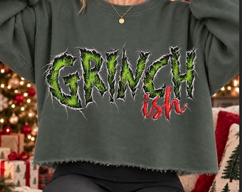 Zerrissenes Grinch-PNG, Grinch-Augen-Shirt-Design, Zerrissene Weihnachtsgrafik, Grünes Feiertags-PNG, Lustiges Weihnachtsshirt-Sublimationsdruck