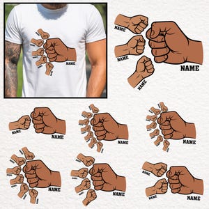Vatertag Fist Bump SVG: Benutzerdefiniertes Familie Shirt Design (Digitaler Download)