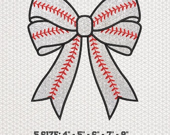 Diseño de bordado de coqueta de béisbol – Descarga digital – Archivo de bordado a máquina de lazo deportivo – 5 tamaños – Descarga instantánea