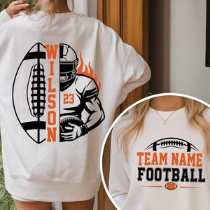 Personalized Football PNG SVG, Custom Team Name and Number, Football Mom Shirt Design, Game Day Sublimation, Sport Player Gift Download
