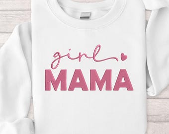 Diseño de bordado de mamá niña, feliz día de la madre, regalo para mamá bordado, 5 tamaños, descarga instantánea