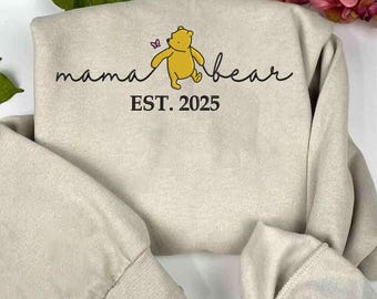 Mama Bear Embroidery Design, Mama Applique Embroidery Design, Machine Embroidery Design, Mama Shirt For Mothers Day Gift From Daughter