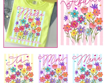 Madre PNG personalizada, Diseño floral español de mamá, Paquete Abuela Mamá Tía, Regalo del Día de la Madre, Sublimación Día de las Madres