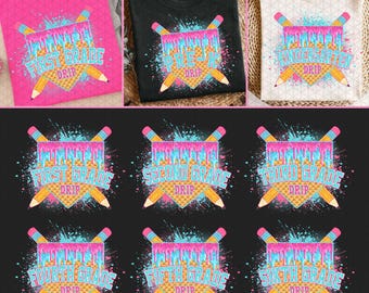 Ice Cream Drip PNG Bundle: Back to School Designs (Digital Download)