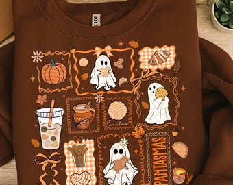 Niedlicher Geist Conchas PNG, Gruselige Pantasmen Halloween PNG, Halloween Mexikanischer Png, Mexikanischer Pan Dulce Geist, Spanischer Lustiger Geist Digitaler Download