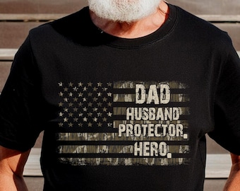 Father’s Day Veteran Png, Retro Dad Husband Protector Hero Png, Camouflage Hunting Shirt Png, Army Dad Png, Camo Dad Png, Father's Day Gift