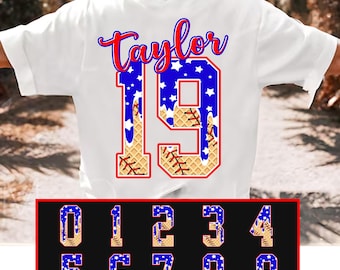 PNG de béisbol patriótico: Diseño de sóftbol de EE. UU. (Descarga digital)
