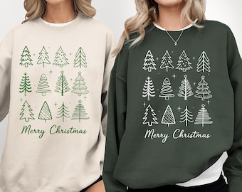 Trendiger Weihnachtsbaum PNG, Frohe Weihnachten SVG PNG, Retro Vintage Weihnachtsbaum Clipart, minimalistische Weihnachtsbäume, Urlaub Sublimationsdesign