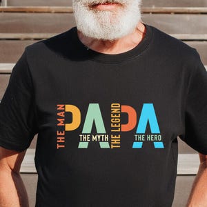 Funny Papa Shirt SVG PNG, The Man The Myth The Legend Dad Design, Father's Day Digital File, Papa Hero Sublimation Download