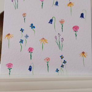 cartões de aquarela pintados à mão (conjunto de dois) com design floral