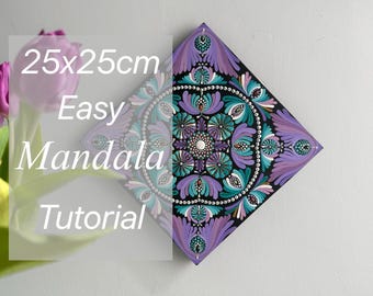 Tutorial sencillo paso a paso para crear un mandala de 25 x 25 cm.