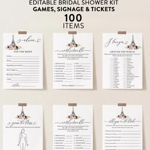 Paris Theme Bridal Shower Games - Eiffel Tower & Floral Parisian Fun