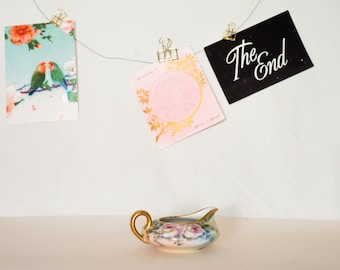 Small Shallow Rococo Floral Jug Pitcher Vase