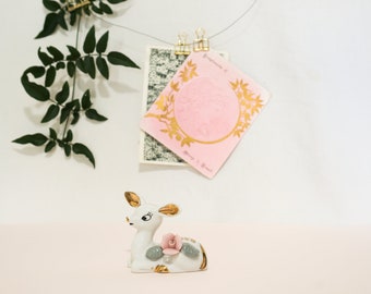 Floral Ditzy Deer Figurine