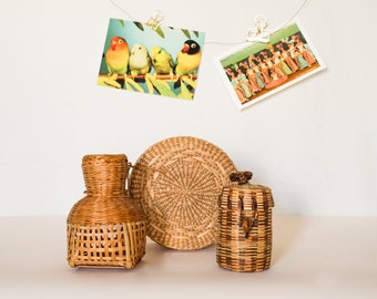 Woven Rattan Curvy Basket