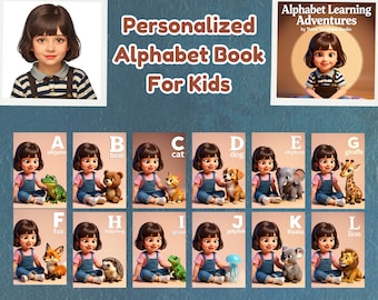 Livro do Alfabeto Personalizado para Crianças | Livro do Alfabeto Personalizado para Bebês | Presente Educativo para Bebês