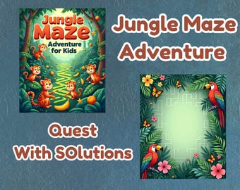 Livro de Quebra-Cabeças Labirinto na Selva para Crianças – Divertido, Educativo e Repleto de Aventuras