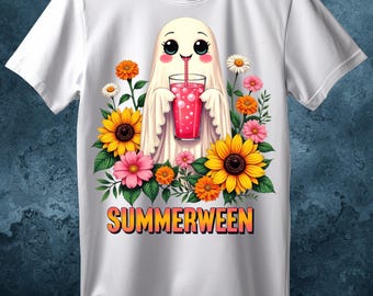 Clipart de fantasma de Summerween, Halloween de verão PNG (pacote com 3)