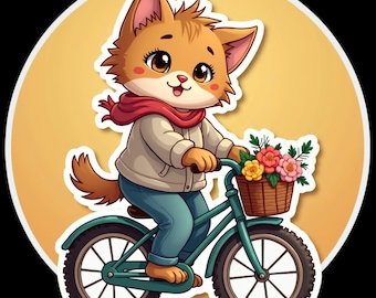 Adesivos de gatinhos da primavera, clipart PNG caprichoso (download digital)