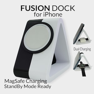 Dock for iPhone MagSafe Dual Charging Stand Wireless Charger Holder Compatible with iPhone and Apple Watch and AirPods, the &#39;&#39;Fusion&#39;&#39;