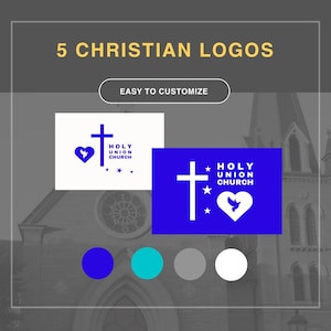 5, Christian Logos, Modern & Minimalist, Editable on Canva, Perfect for Churches, Ministries, Christian Organizations