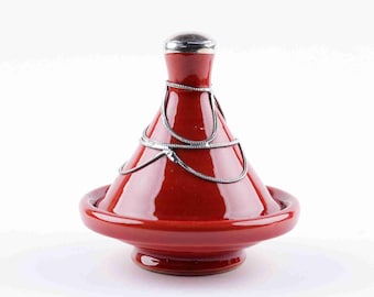 Hand-Painted Moroccan Ceramic Tagine: Small Serving Pot, Decorative Tajine