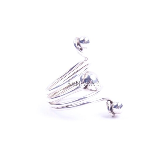 Moroccan Ring, 925 Solid Sterling Silver Double B… - image 5