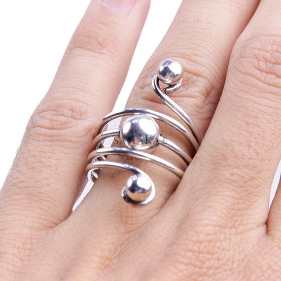 Moroccan Ring, 925 Solid Sterling Silver Double B… - image 3