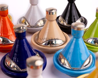Hand-Painted Moroccan Ceramic Tagine: Small Decorative Serving Pot