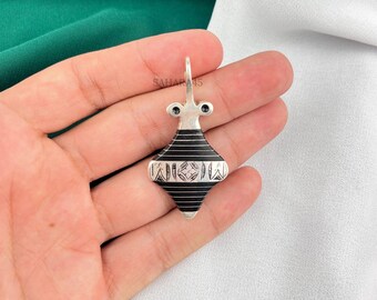 Handmade Moroccan Tuareg Necklace: Ebony & 925 Silver