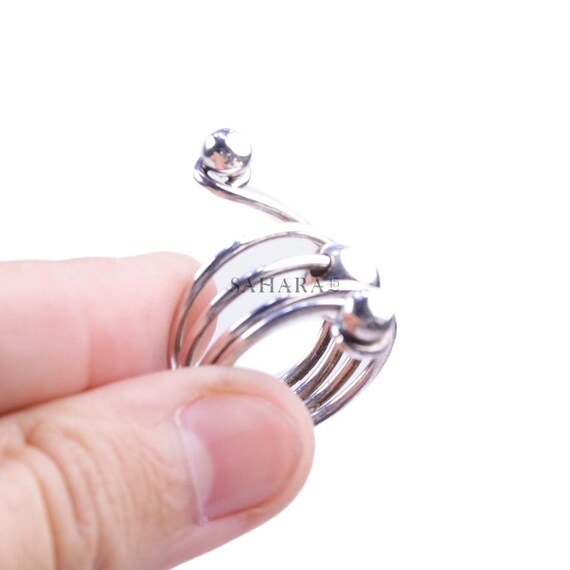 Moroccan Ring, 925 Solid Sterling Silver Double B… - image 4