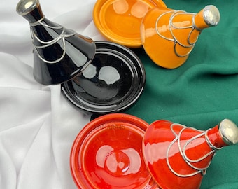 Hand-Painted Moroccan Ceramic Tagine: Small Serving Pot
