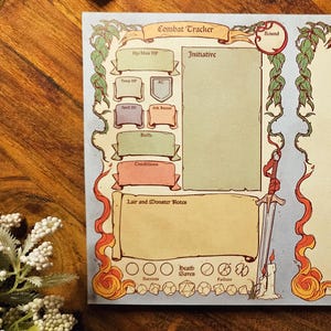 DnD Initiative Tracker: Storybook A5 Notepad for Dungeons and Dragons