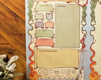 DnD Initiative Tracker: Storybook A5 Notepad for Dungeons and Dragons
