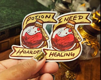 Health Potion Sticker | Funny Video Game Sticker | DnD Stickers | Dungeons and Dragons Gift | TTRPG | Gaming Meme Sticker | RPG