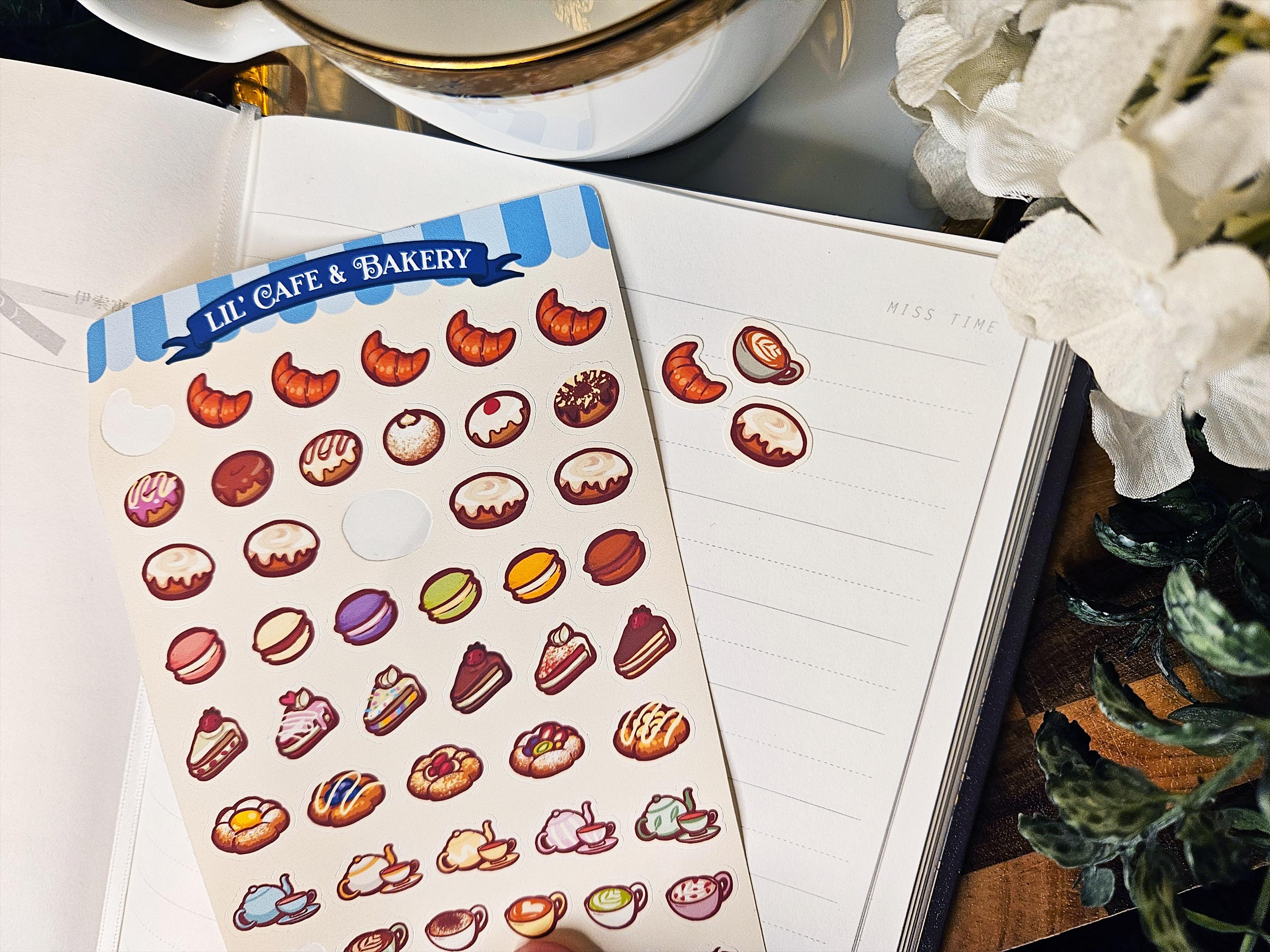 Cosy Cafe & Bakery Tiny Planner Stickers | Dessert, Pastries, Cake, and ...