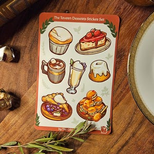 Fantasy Tavern Desserts / Pacchetto adesivi Cottagecore / Adesivi Anime Food / Adesivi Pane / Set adesivi Dessert / Foglio adesivi D&D